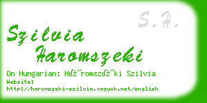 szilvia haromszeki business card